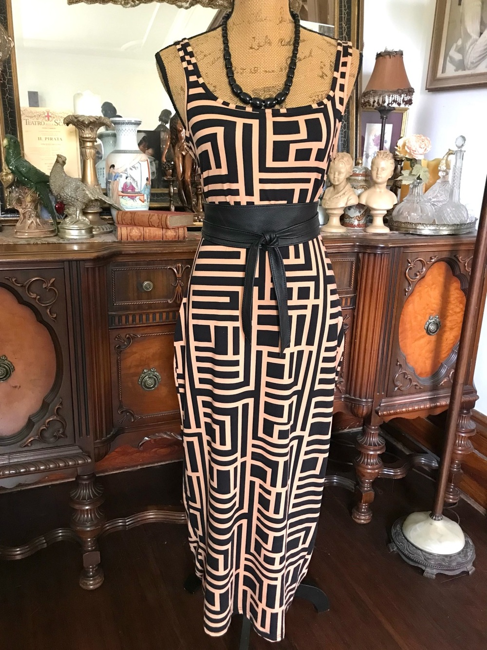 Vintage Sexy Geometric Abstract Stretch Tank Dress